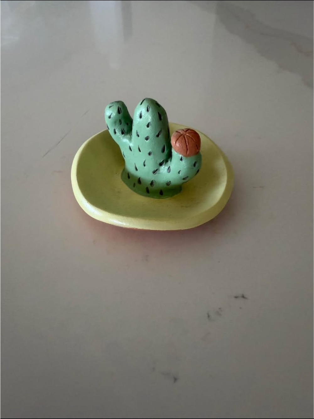 Handmade Ceramic Cactus Jewelry Holder
